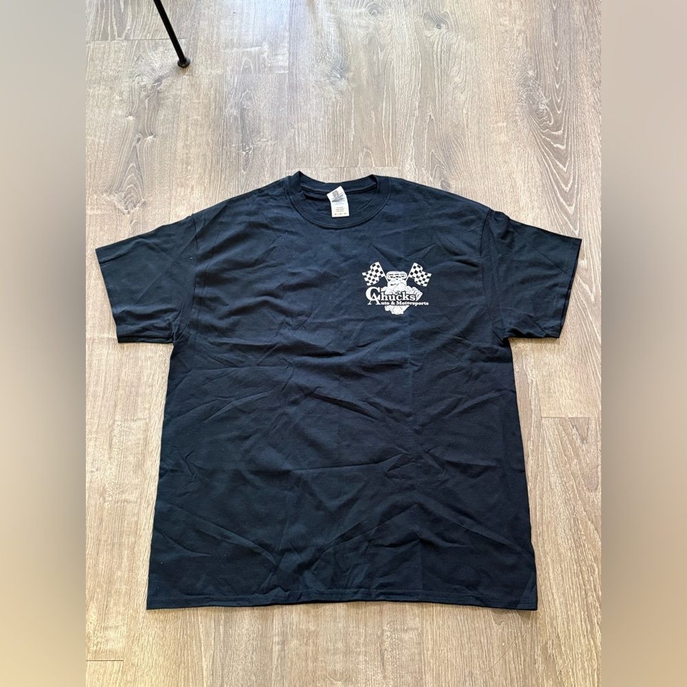 Auto shop motorsport t-shirt chuck’s auto and motorsport size Extra large